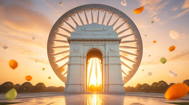 Gateway Arch with Radiant Sunlight Shining.