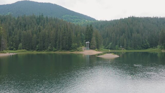 Synevyr Lake Surrounded by Forested Mountains, Ukraine