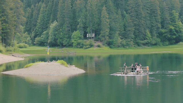 Synevyr Lake Surrounded by Forested Mountains, Ukraine
