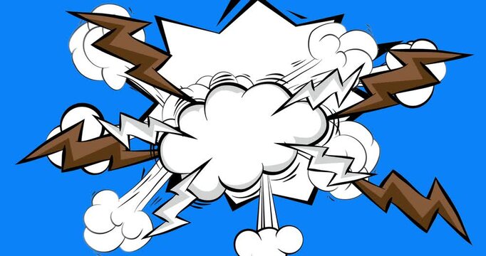 Cartoon background animation, comic book backdrop video. Retro comics pop art design.