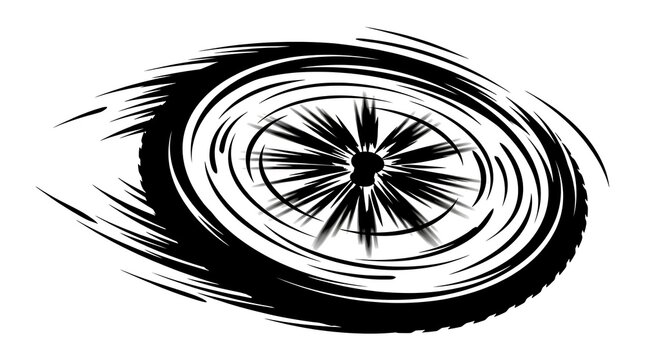 Fast Spinning Wheel with Speed Lines Graphic Effect