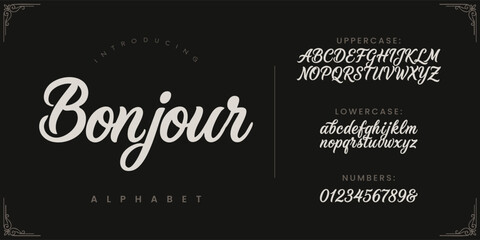 Bonjour playful handwritten script font for cute children illustration and friendly creative branding design © happy