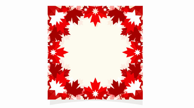 maple leaf border, red and white canada symbol