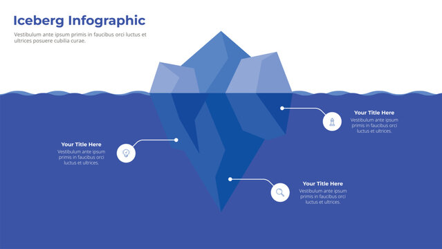 Iceberg Concept Business Infographic with 3 Levels