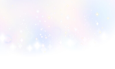 Naklejka premium キラキラが降る虹色背景