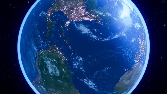 3D Rotating Earth Globe Scandinavia, Norway, and Sweden - Widescreen 169 Environmental and Geopolitical Overview