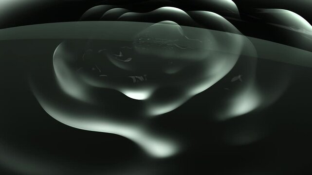 An abstract sci-fi organic background featuring dark, fluid ripples with smooth metallic highlights. Ideal for modern technology brands, cyber security, and creative digital media.