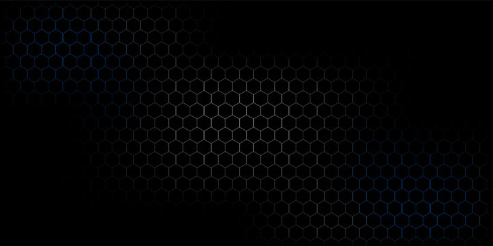 dark black doff metal hexagon pattern abstract geometric shape background wallpaper design