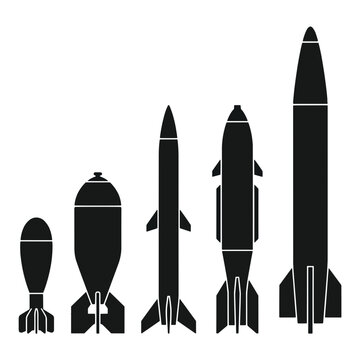 Missile Rocket Icons Set Vector Illustration