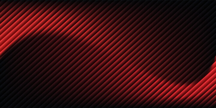Abstract black background with glowing vertical red ribbed lines, creating a fractal glass effect, digital noise, or glitch. Editable vector illustration.