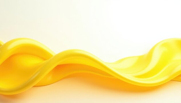 Fluid yellow waves, white backdrop, ramen banner accent , food, energy