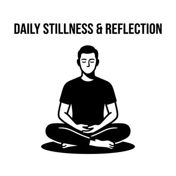 Meditating Man in Lotus Position Daily Stillness and Reflection.