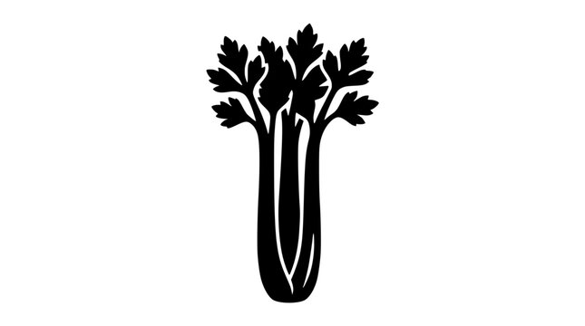 Celery stalk with leaves silhouette vector icon