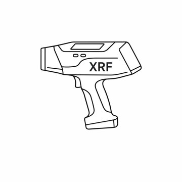XRF analyzer device for material composition testing.