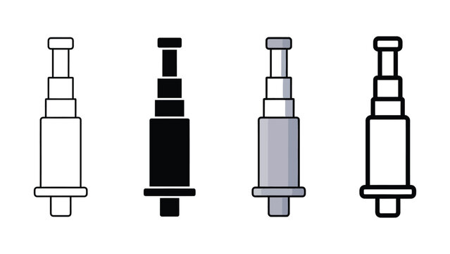 Four distinct monocular spyglass vector icons set for exploration