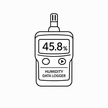 Digital Humidity Data Logger Displaying Measurement.