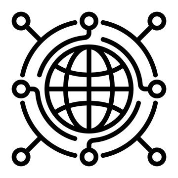 Connection icon, line icon style