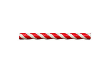 Obraz premium Red and white striped paper drinking straw, an ecological choice for enjoying cocktails and cold beverages