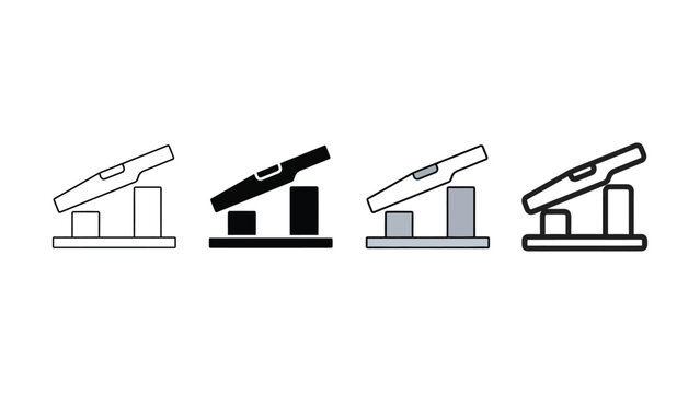 Uneven spirit level measurement illustrating imbalance concept for projects