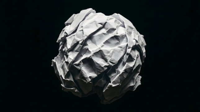 Crumpled Paper Ball Close Up.