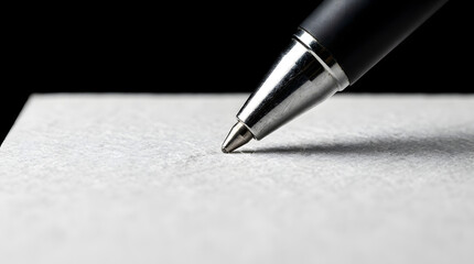 Fototapeta premium Pen writing on white paper.