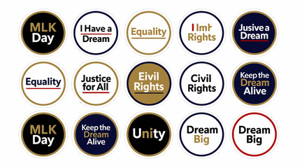 Fototapeta premium Martin Luther King Jr Day inspirational quotes and phrases