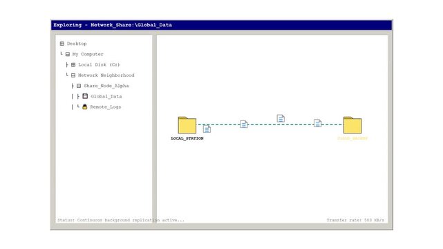 Retro Computer OS File Transfer Animation, Vintage UI Interface Website Background, Tech History Motion Design Video, Cloud Backup Presentation Template