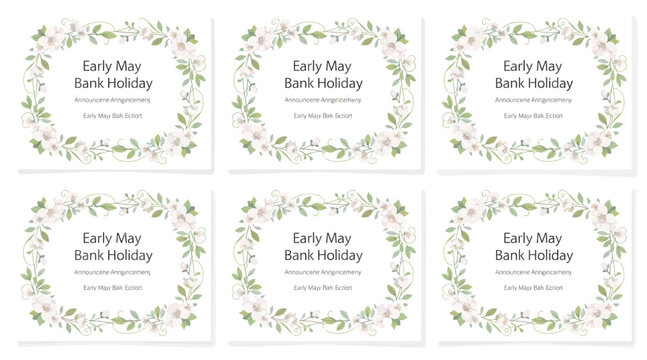 May bank holiday floral greeting cards