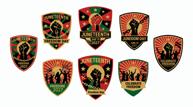 Juneteenth freedom day badges