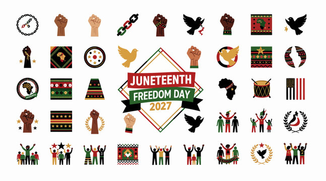 Juneteenth freedom day 2027 icons