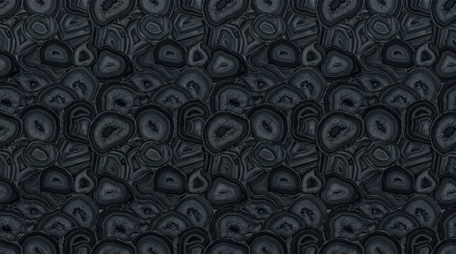 Black Agate Stone Slab Texture Seamless Pattern Luxury Interior Design Background for Modern Architecture and Decorative Surface Cladding