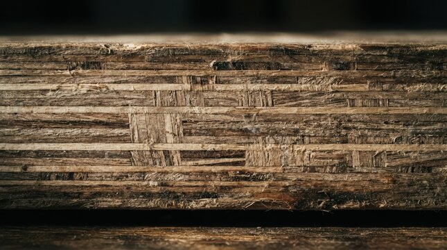 Cross Section of Laminated Veneer Lumber LVL Beam Showing Layered Wood Texture for Construction and Structural Engineering Projects