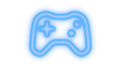 Colorful neon gamepad icon representing video games entertainment and digital gaming console controller isolated on transparent background for vector graphic design © MdSamsul1234