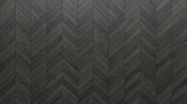 Dark Charcoal Herringbone Wood Texture Background for Modern Interior Design Projects and Architectural Visualization Surfaces
