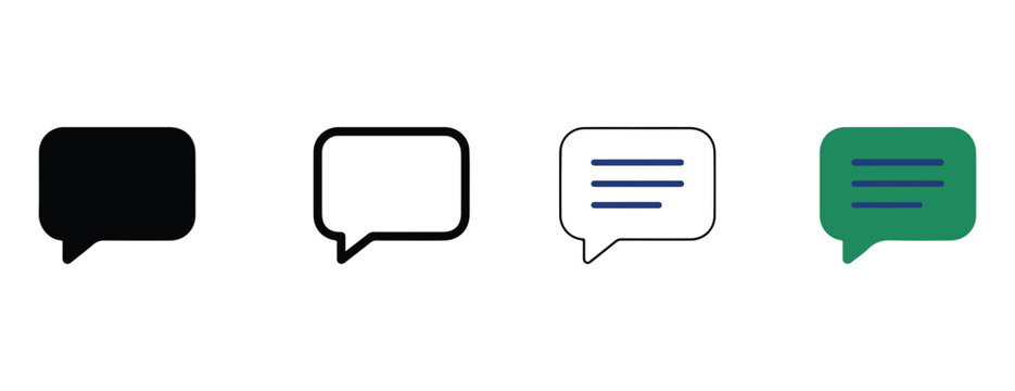 Speech bubbles in different colors and styles for communication and conversation  various chat boxes for dialogue and messaging