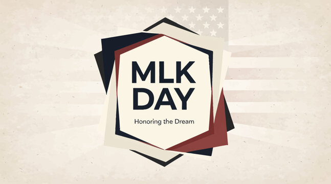 mlk day honoring the dream, american flag background