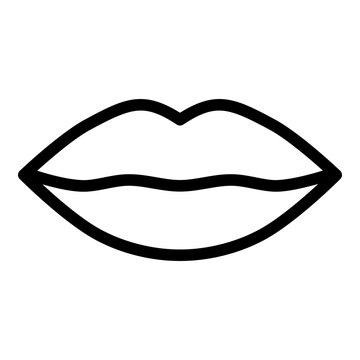 human lips line icon