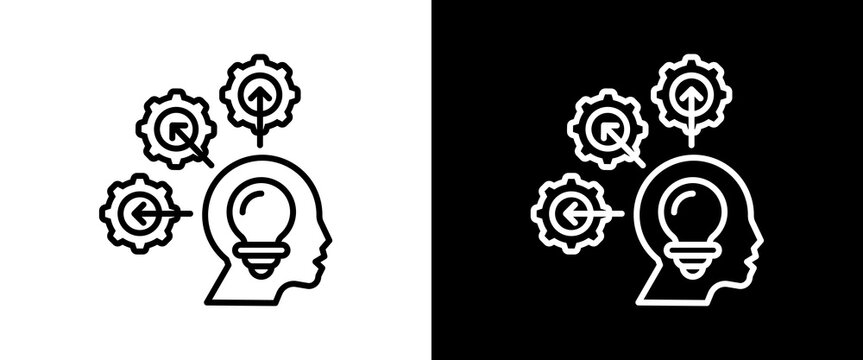 Proactive  white and black icon set design