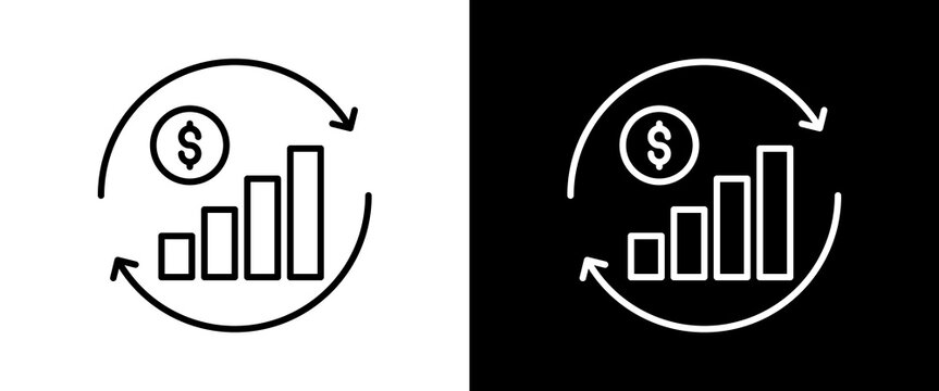 Continuous Improvement white and black icon set design