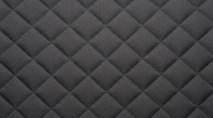 Naklejka premium Dark Grey Quilted Fabric Texture with Diamond Pattern for Luxury Upholstery and Modern Interior Design Backgrounds