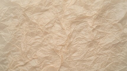 Fototapeta premium Crumpled Beige Parchment Paper Texture Background for Vintage Scrapbooking and Artistic Craft Projects with Wrinkled Surface Detail