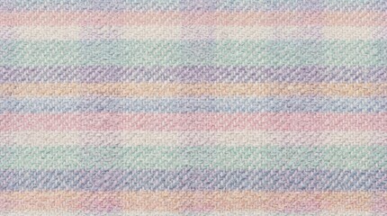 Fototapeta premium Pastel Woven Fabric Texture with Horizontal Stripes Soft Multicolored Textile Background for Spring Fashion and Baby Nursery Design