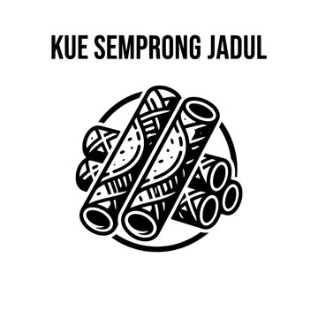 Traditional Kue Semprong Jadal Snack Illustration.