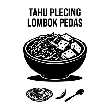 Tahu Plecing Lombok Pedas Traditional Indonesian Dish.