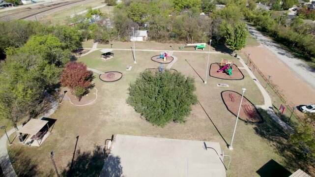 Aerial video of the Rhome Family Park in Rhome, Texas