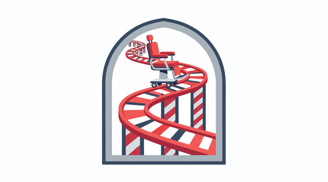 office chair on rollercoaster track