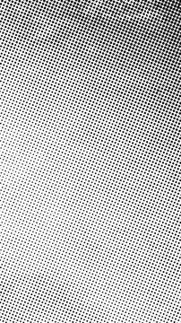Vertical animated halftone dot texture. Retro black and white pop art overlay background video effect.
