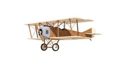 Vintage wooden biplane with propeller and landing gear © Syahrul