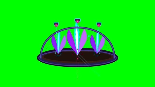 Futuristic UI Energy Portal HUD Element Glowing on Green Screen for Sci-Fi Visual Effects.. 4k Footage SVG Loop Animation