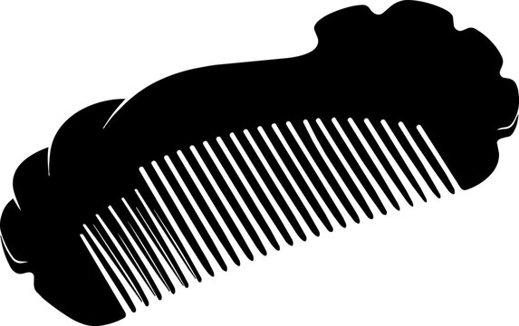 Black silhouette of a wide tooth comb for hair care and styling